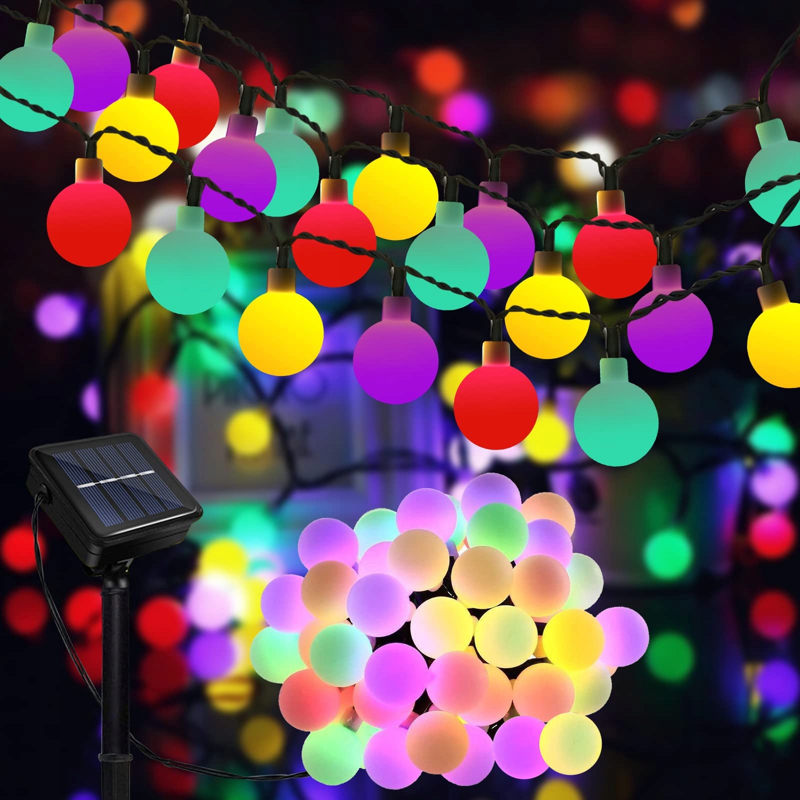 MICACORN Solar Lichtketting Buiten 7m 50 LED 8 Standen Waterdicht
