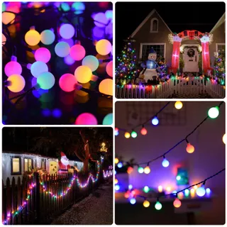 MICACORN Solar Lichtketting Buiten 7m 50 LED 8 Standen Waterdicht — miniatuur 7