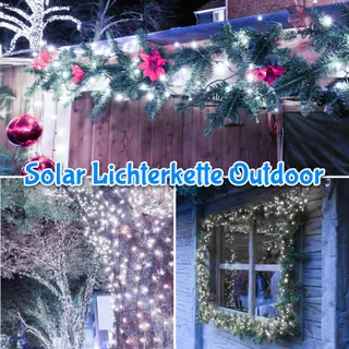 ETOPGO Solar LED Lichtsnoer Waterdicht 12M 120LED — miniatuur 7