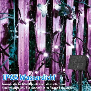 ETOPGO Solar LED Lichtsnoer Waterdicht 12M 120LED — miniatuur 4