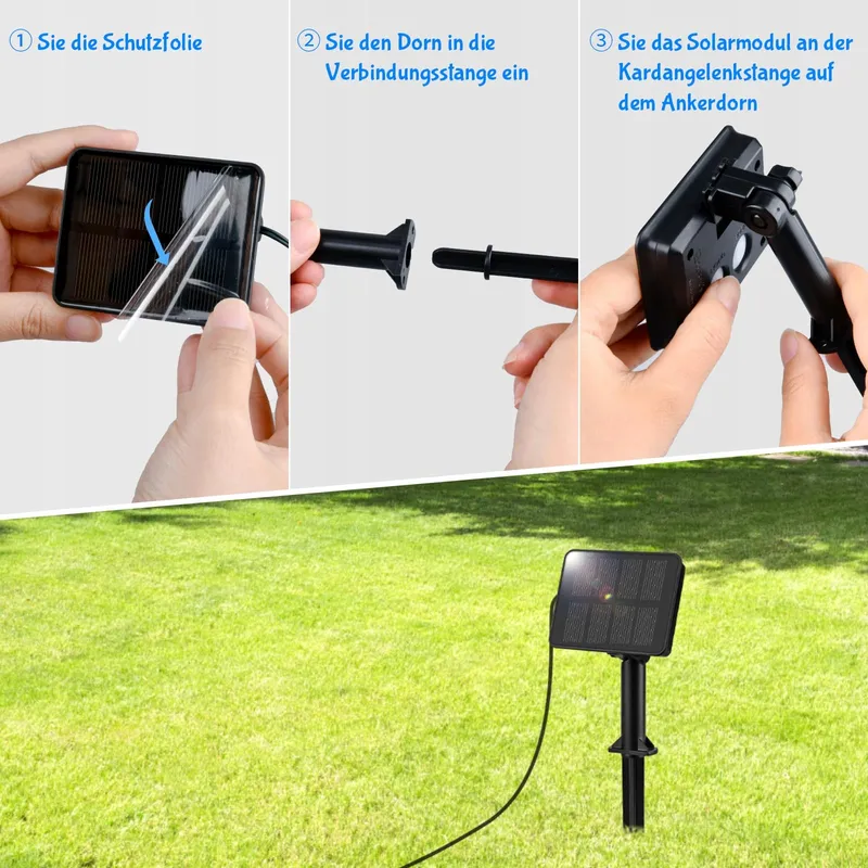 ETOPGO Solar LED Lichtsnoer Waterdicht 12M 120LED — foto 5