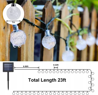 USEBER Solar Lichtsnoer 50LED 8 Standen Waterdicht Binnen Buiten — miniatuur 2