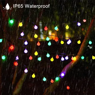 Kleurrijke Solar Lichtjes 100 LED Bol 12M Waterdicht Voor Kerst — miniatuur 2