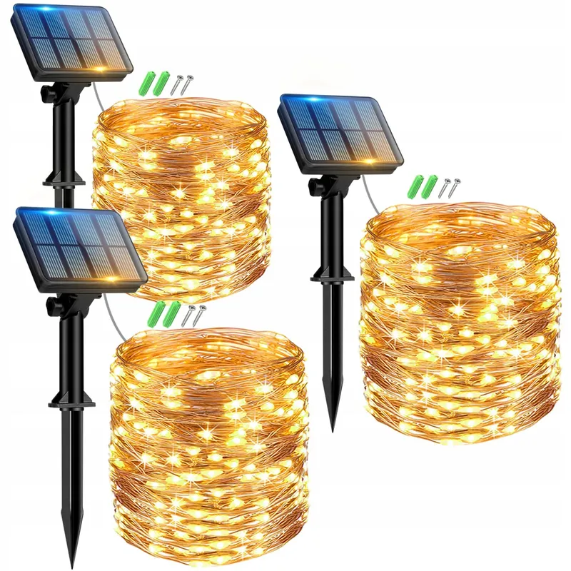 PEASUR 3 Stuks Solar Lichtsnoer 120 LED IP65 Balkon Tuin — foto 1