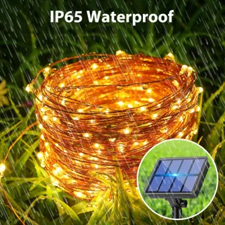 PEASUR 3 Stuks Solar Lichtsnoer 120 LED IP65 Balkon Tuin — miniatuur 4