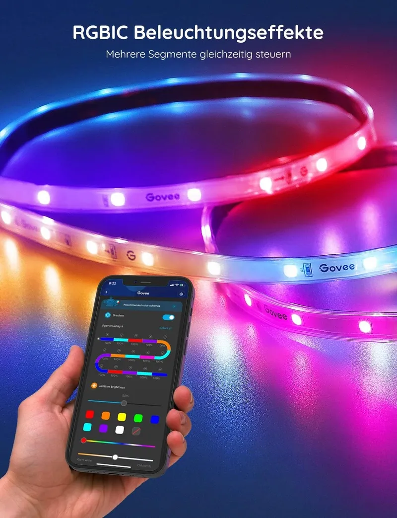 GOVEE Buiten LED Strip 20m IP65 RGBIC Alexa App Muziek Tuin Balkon — foto 6