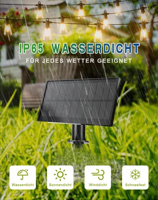 ZUSKE Solar LED Lichtsnoer 95M Waterdicht Tuin Balkon — miniatuur 3