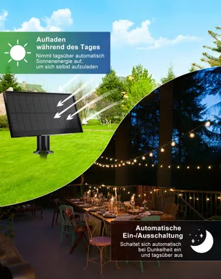 ZUSKE Solar LED Lichtsnoer 95M Waterdicht Tuin Balkon — miniatuur 4