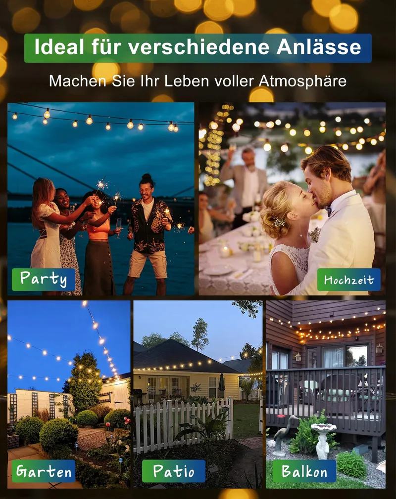ZUSKE Solar LED Lichtsnoer 95M Waterdicht Tuin Balkon — foto 7