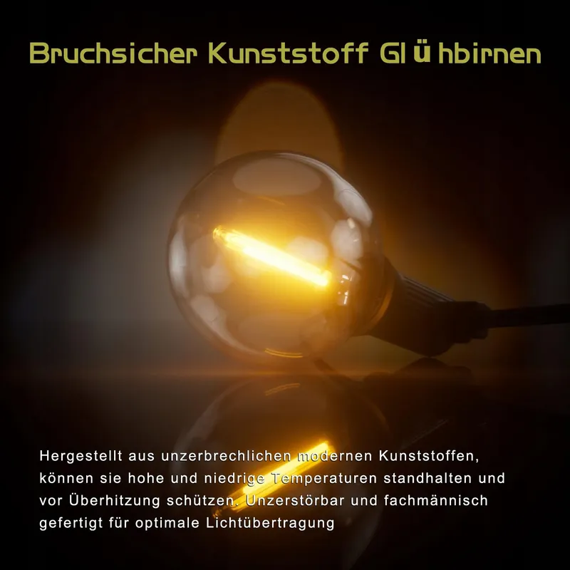KAWAYA LED Lichtketting Buiten 30M 50+2 Lampen IP65 Warmwit — foto 5