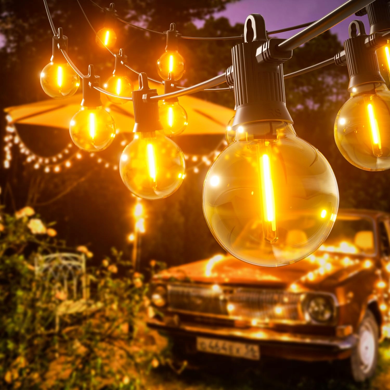 KAWAYA LED Lichtketting Buiten 30M 50+2 Lampen IP65 Warmwit