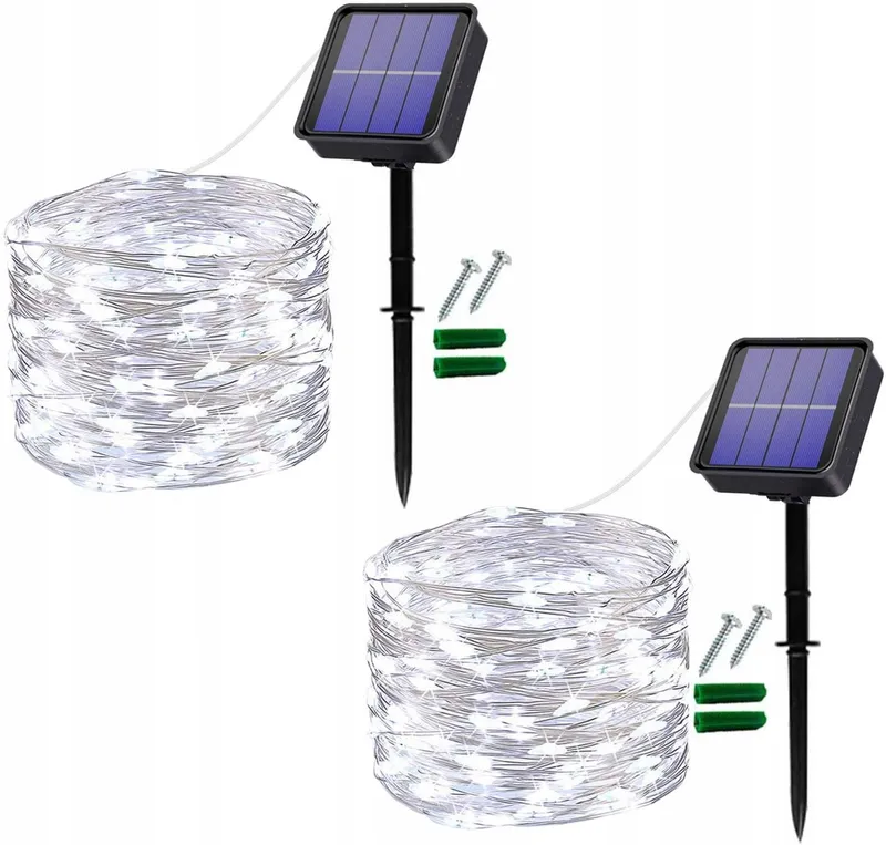 USEBER Solar Lichtsnoer 2x14M 120 LED Buiten Balkon Tuin — foto 1
