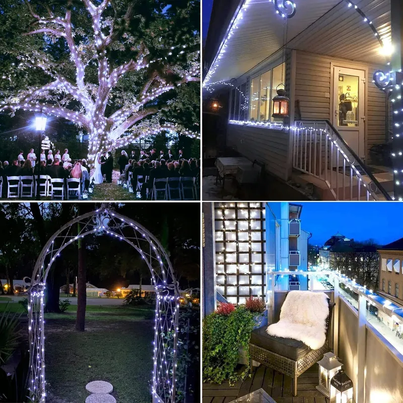 USEBER Solar Lichtsnoer 2x14M 120 LED Buiten Balkon Tuin — foto 2