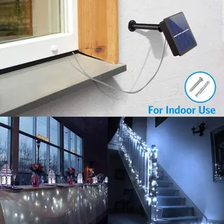 USEBER Solar Lichtsnoer 2x14M 120 LED Buiten Balkon Tuin — miniatuur 4