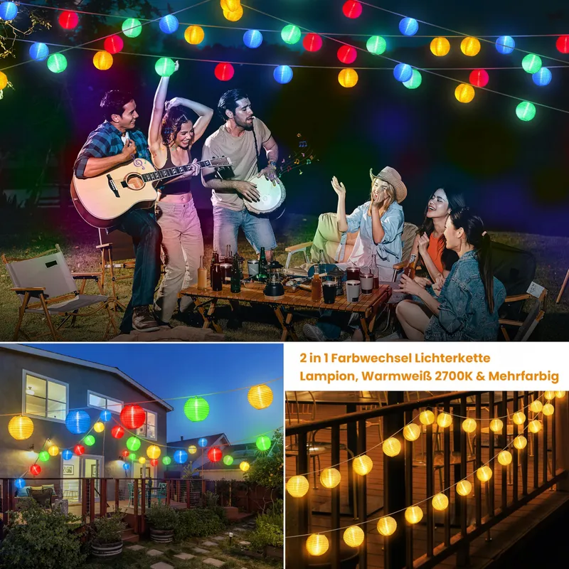 STARRYEVER LED Lampions Buiten 12M 11 Modi Afstandsbediening 40 LED — foto 3