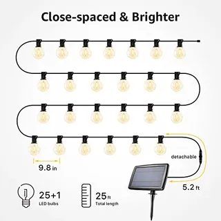 LE Solar Lichtsnoer Tuin 7,62M 25 LED USB Warmwit — miniatuur 3