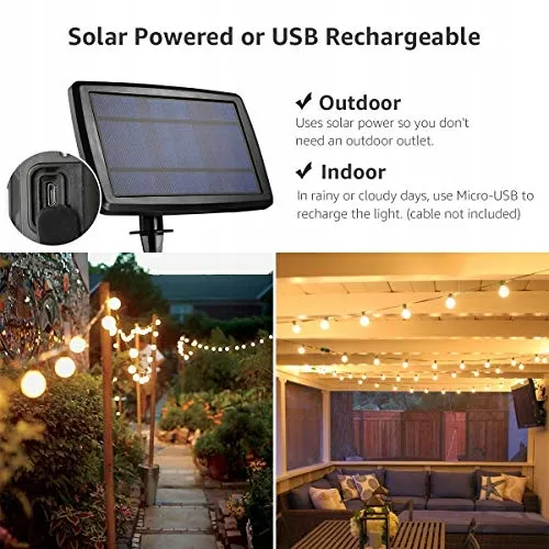 LE Solar Lichtsnoer Tuin 7,62M 25 LED USB Warmwit — foto 2