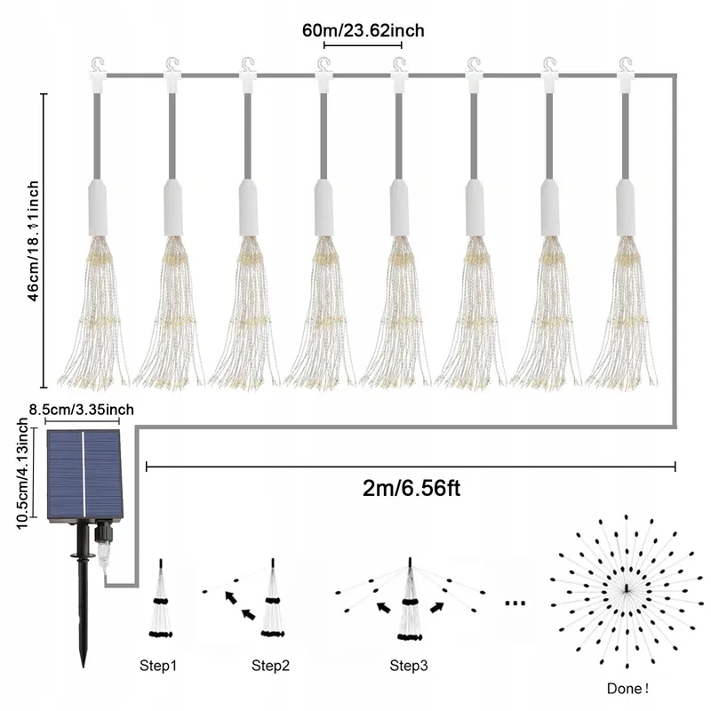 Solar Lichtsnoer 8-Pack Tuin Blauw 800 LED — foto 6