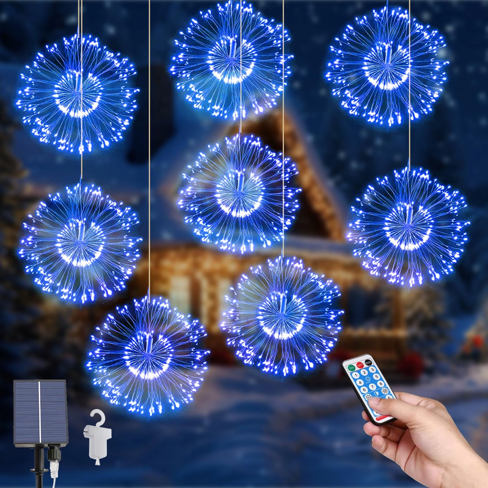 Solar Lichtsnoer 8-Pack Tuin Blauw 800 LED
