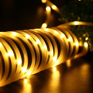 BXROIU Solar Lichtsnoer 10m 100 LED Waterdicht Buiten Kerst — miniatuur 2