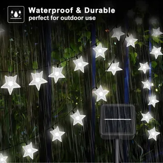 NINONLY Solar Lichtketting 14m 120 LED Sterren Buiten 8 Standen — miniatuur 5