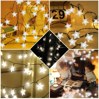 NINONLY Solar Lichtketting 14m 120 LED Sterren Buiten 8 Standen — miniatuur 7