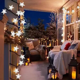 NINONLY Solar Lichtketting 14m 120 LED Sterren Buiten 8 Standen — miniatuur 8