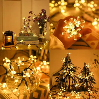 NINONLY Solar Lichtsnoer 14m 120 LED Bloemen Tuin Bruiloft — miniatuur 7