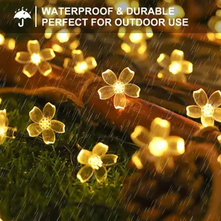 NINONLY Solar Lichtsnoer 14m 120 LED Bloemen Tuin Bruiloft — miniatuur 5