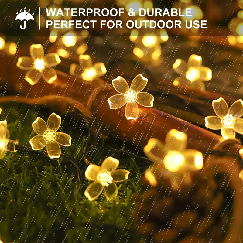 NINONLY Solar Lichtsnoer 14m 120 LED Bloemen Tuin Bruiloft — foto 5