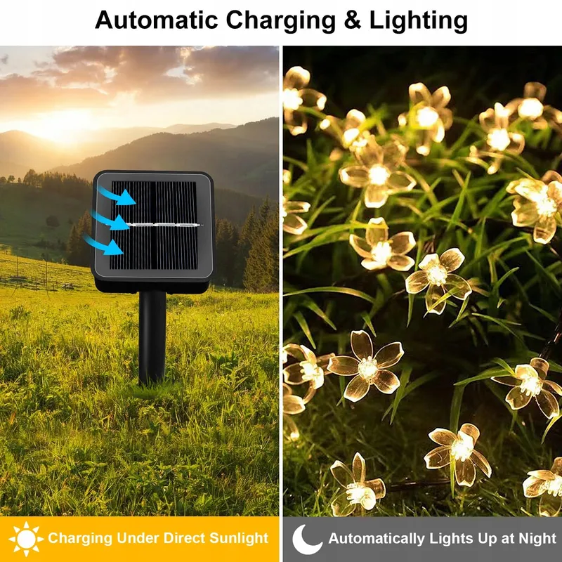 NINONLY Solar Lichtsnoer 14m 120 LED Bloemen Tuin Bruiloft — foto 4