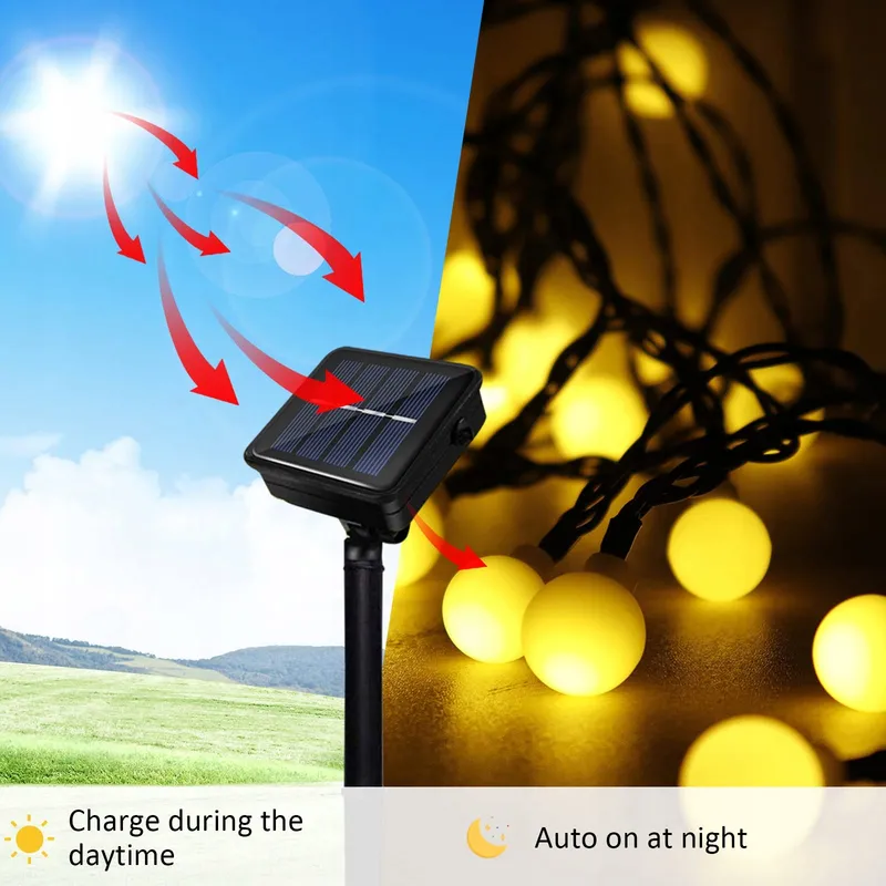 MICACORN Solar Lichtketting Buiten Waterdicht 7m 50 LED Tuin — foto 2