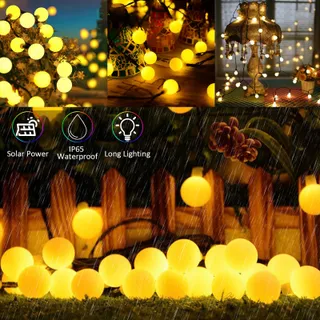 MICACORN Solar Lichtketting Buiten Waterdicht 7m 50 LED Tuin — miniatuur 4