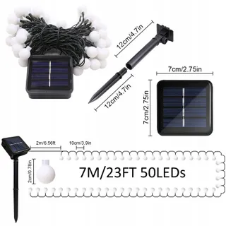 MICACORN Solar Lichtketting Buiten Waterdicht 7m 50 LED Tuin — miniatuur 3