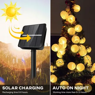 AUTING Solar LED Lampionnen Buiten 6M 20 LED 8 Modi — miniatuur 5