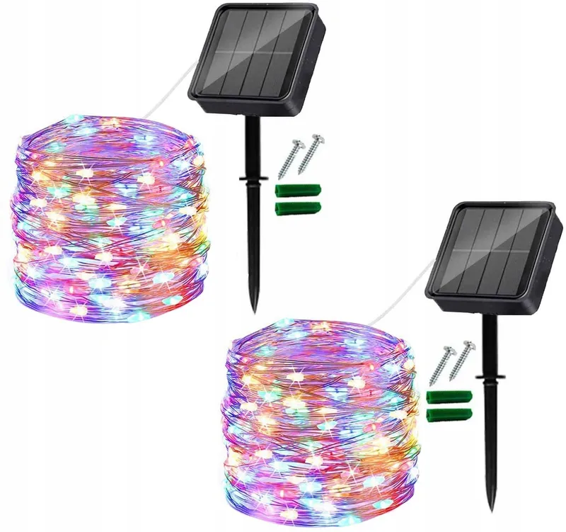 USEBER Set 2x14M 120 LED Solar Lichtsnoer Tuin Waterdicht — foto 1