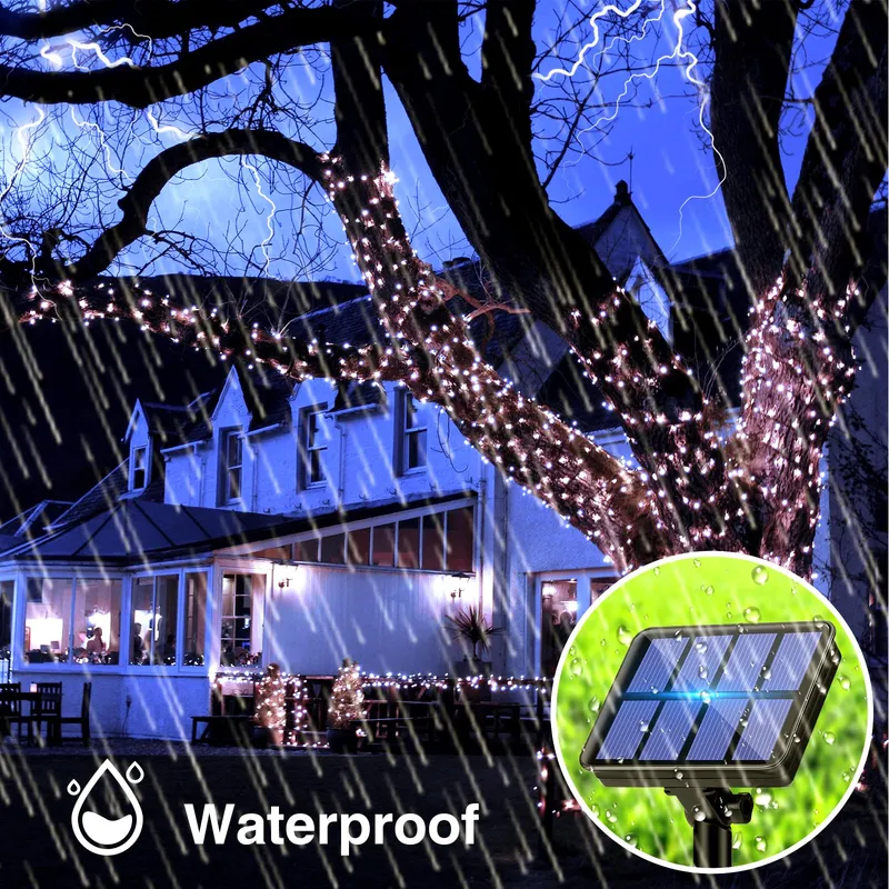 PEASUR 6x Solar Lichtsnoer 12M 120 LED IP65 Balkon Tuin — foto 4