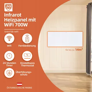 SHX Infrarood Verwarmingspaneel WiFi 700W Wandmontage Afstandsbediening — miniatuur 2