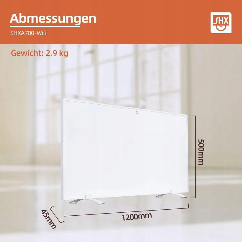 SHX Infrarood Verwarmingspaneel WiFi 700W Wandmontage Afstandsbediening — foto 7