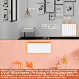 SHX Infrarood Verwarmingspaneel WiFi 700W Wandmontage Afstandsbediening — miniatuur 8