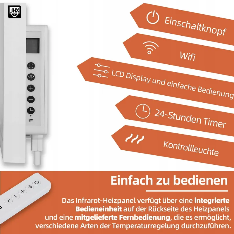 SHX Infrarood Verwarmingspaneel WiFi 700W Wandmontage Afstandsbediening — foto 6