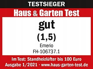 EMERIO Compacte Draagbare Ventilatorkachel 2000W Thermostaat 20m² — miniatuur 2
