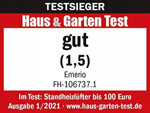 EMERIO Compacte Draagbare Ventilatorkachel 2000W Thermostaat 20m² — foto 2