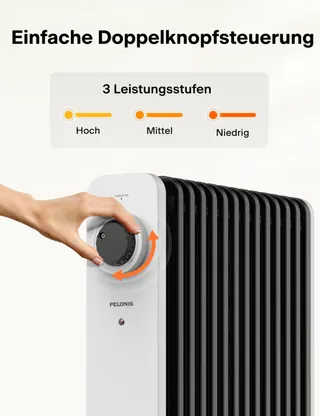 PELONIS Olieradiator 2500W 13 Ribben Thermostaat 3 Standen — miniatuur 5
