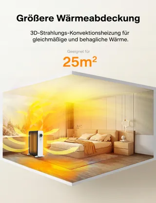 PELONIS Olieradiator 2500W 13 Ribben Thermostaat 3 Standen — miniatuur 3