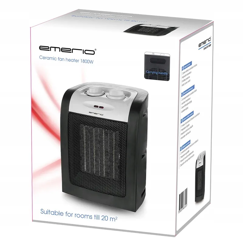 EMERIO 1800W ECO Keramische Ventilatorkachel Twee Standen Thermostaat — foto 7