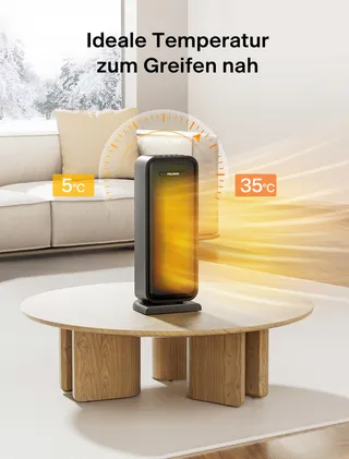 PELONIS Keramische Ventilatorkachel 2000W Energiezuinig Thermostaat — miniatuur 3