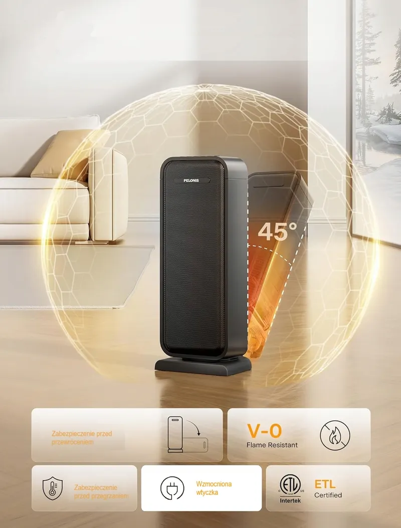 PELONIS Keramische Ventilatorkachel 2000W Energiezuinig Thermostaat — foto 4