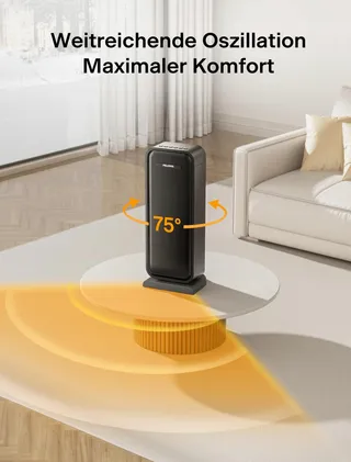 PELONIS Keramische Ventilatorkachel 2000W Energiezuinig Thermostaat — miniatuur 2