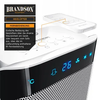 BRANDSON Ventilatorkachel Keramisch Afstandsbediening Badkamer — miniatuur 2